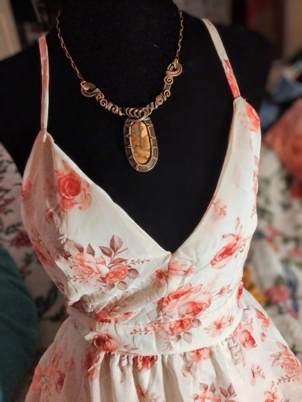 Rue21 Floral Lace Open Back Midi Dress Women’s Large Boho Cottagecore Sundress